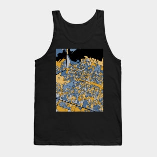 Hamilton Map Pattern in Blue & Gold Tank Top